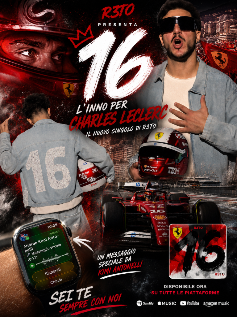 Charles Leclerc ispira la nuova canzone di R3TO: “16” conquista i tifosi Ferrari nel weekend di Monaco